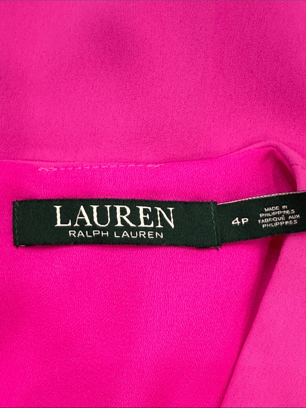 Lauren Ralph Lauren Sleeveless Hot Pink Fit-and-Flare Mini Dress - Picture 4 of 6